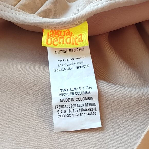 Agua Bendita Erin One-Piece Swim / Bodysuit Pale Pink-Mocha Size Small - Picture 8 of 10